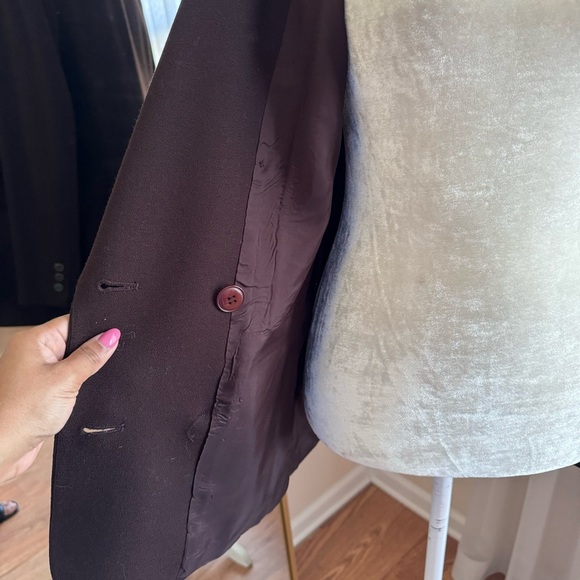 Kasper & Company Double Breasted Brown Wool Blazer Size 6 - Picture 8 of 9